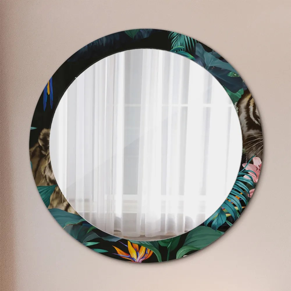 Okrúhle ozdobné zrkadlo Les v džungli fi 80 cm