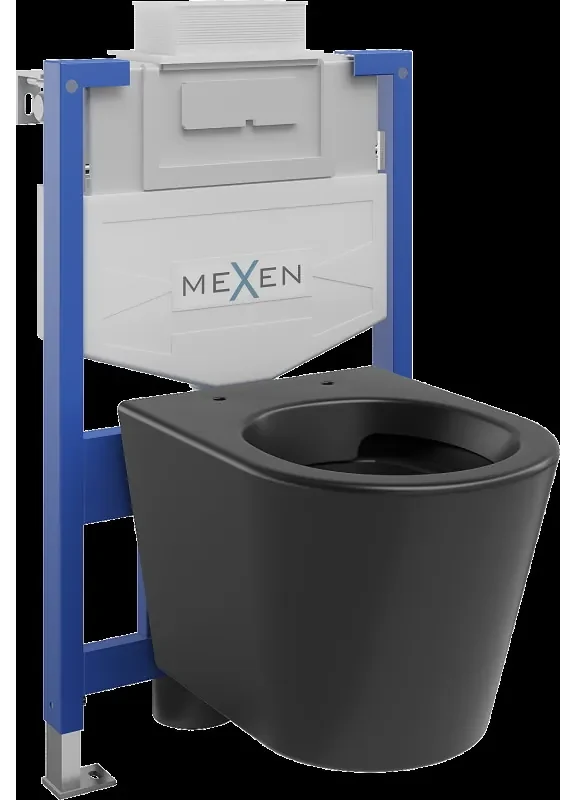 Mexen podomietkový WC systém Felix XS-U s WC misou Rico, čierna matná - 6853372XX85