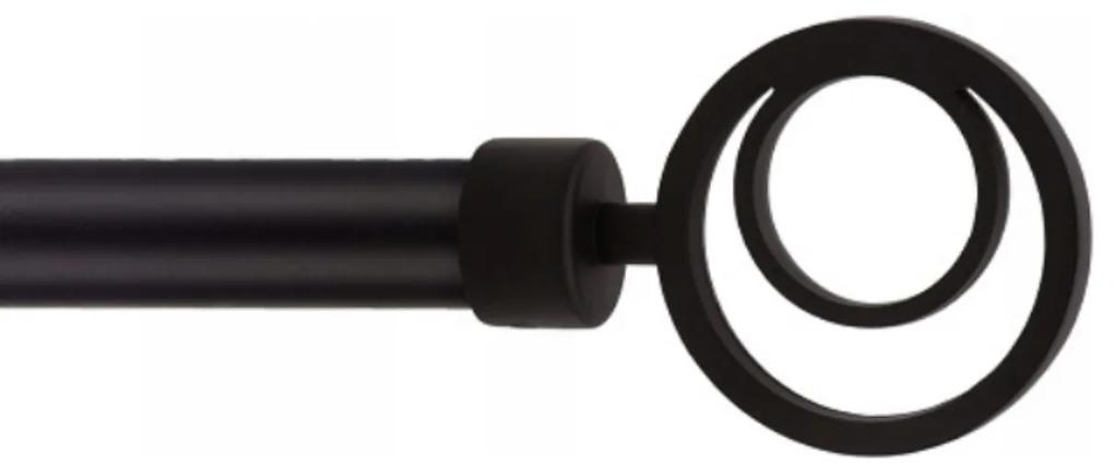 Dekorstudio Garniža jednoradová ORBIO čierna matná 19mm Dĺžka: 120cm, Typ uchytenia: Držiak modern, Typ príslušenstva: Krúžky tiché so štipcami