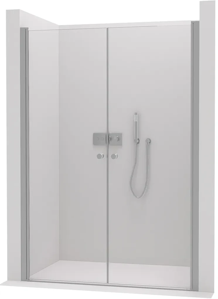 Cerano Antelo, 2-krídlové sprchové dvere do otvoru 96x190 cm, 6 mm číre sklo, chrómový profil, CER-CER-432322