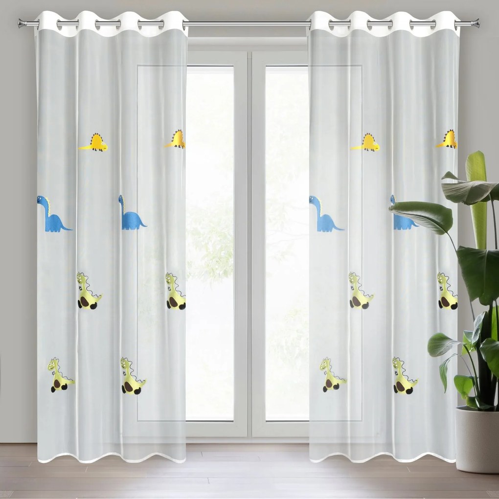 DETSKÁ ZÁCLONA NA KRÚŽKOCH DINO 140X250 CM VIACFAREBNÁ