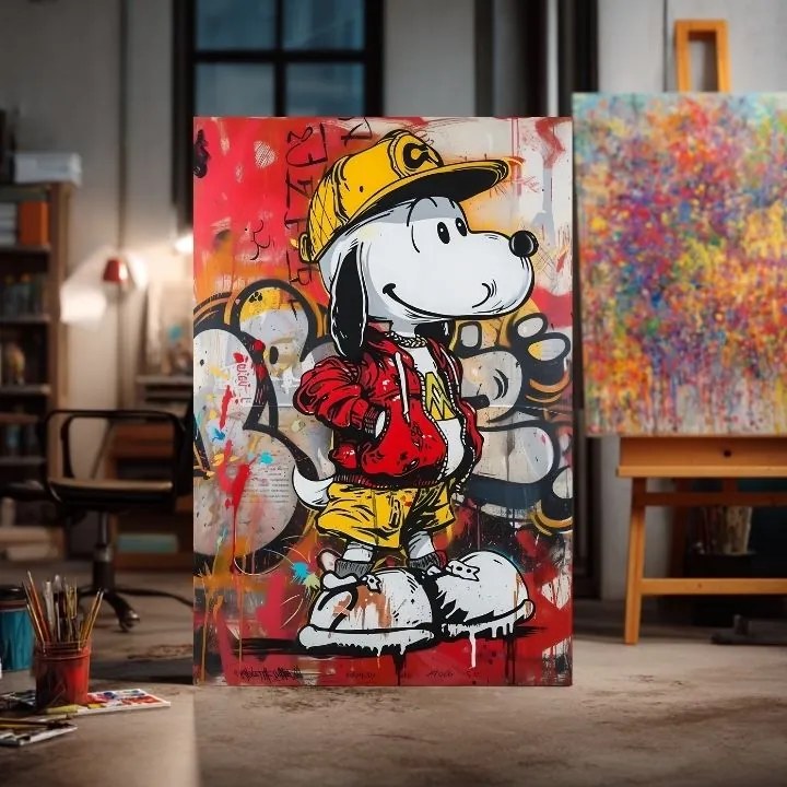 Obraz Cool Snoopy na plátne | Maľovaná štruktúra