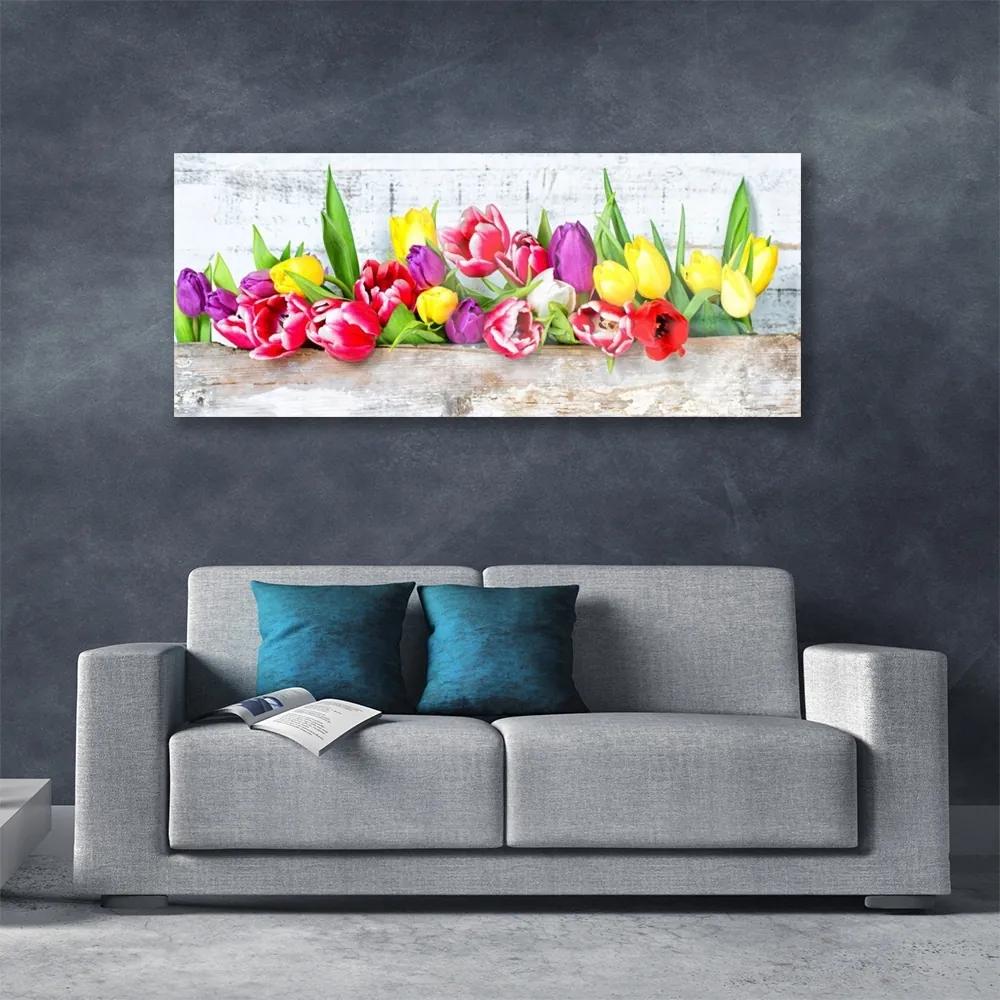 Obraz plexi Tulipány kvety príroda 125x50 cm