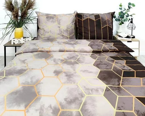 Obliečky Honey 140x200 / 70x90 – moderný geometrický vzor, 100 % bavlna deluxe
