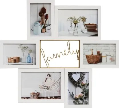 Multirám pre 6 ks foto Family 13x18 cm + 10x15 cm, biely%