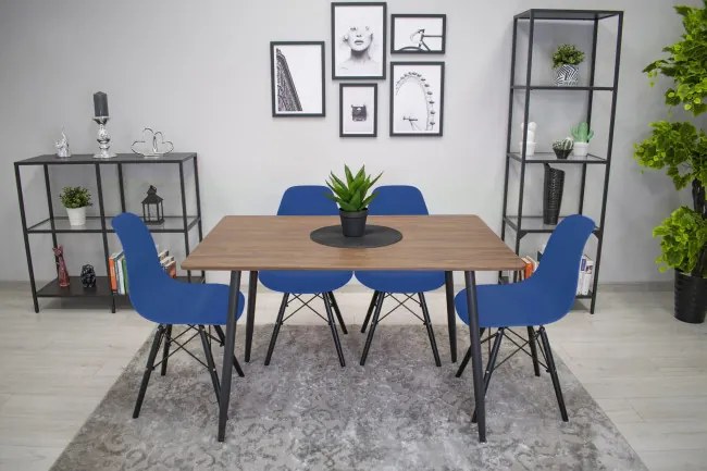Set dvoch jedálenských stoličiek OSAKA modré (čierne nohy) 2ks