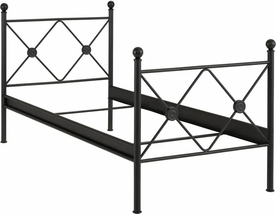 Čierna jednolôžková posteľ Støraa Johnson, 90 × 200 cm