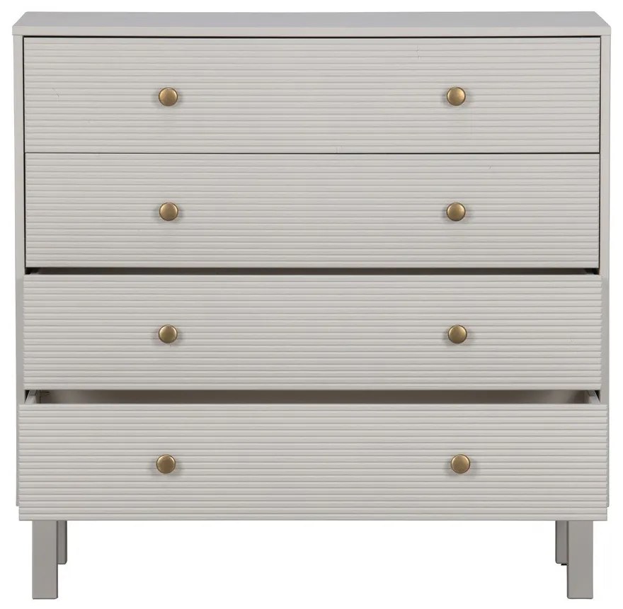 Svetlosivá nízka komoda z borovicového dreva 94x91 cm Madu – WOOOD