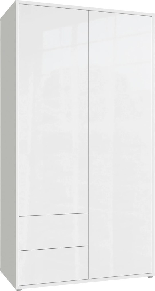 XXXLutz SKRIŇA S OTOČNÝMI DVERAMI, biela, biela s vysokým leskom, 115/214/60 cm Carryhome - Skrine - 00068701832G