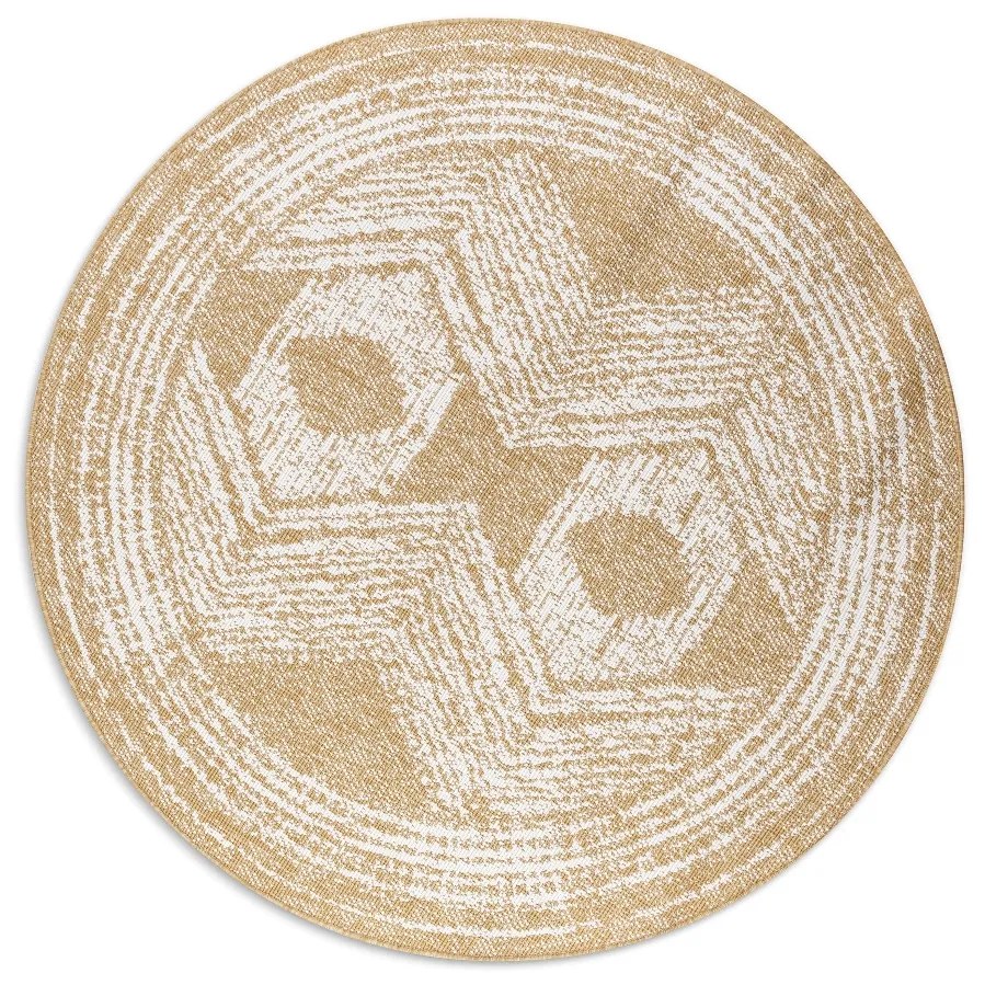 ELLE Decoration koberce Kusový koberec Gemini 106032 Ochre kruh z kolekcie Elle – na von aj na doma - 200x200 (priemer) kruh cm