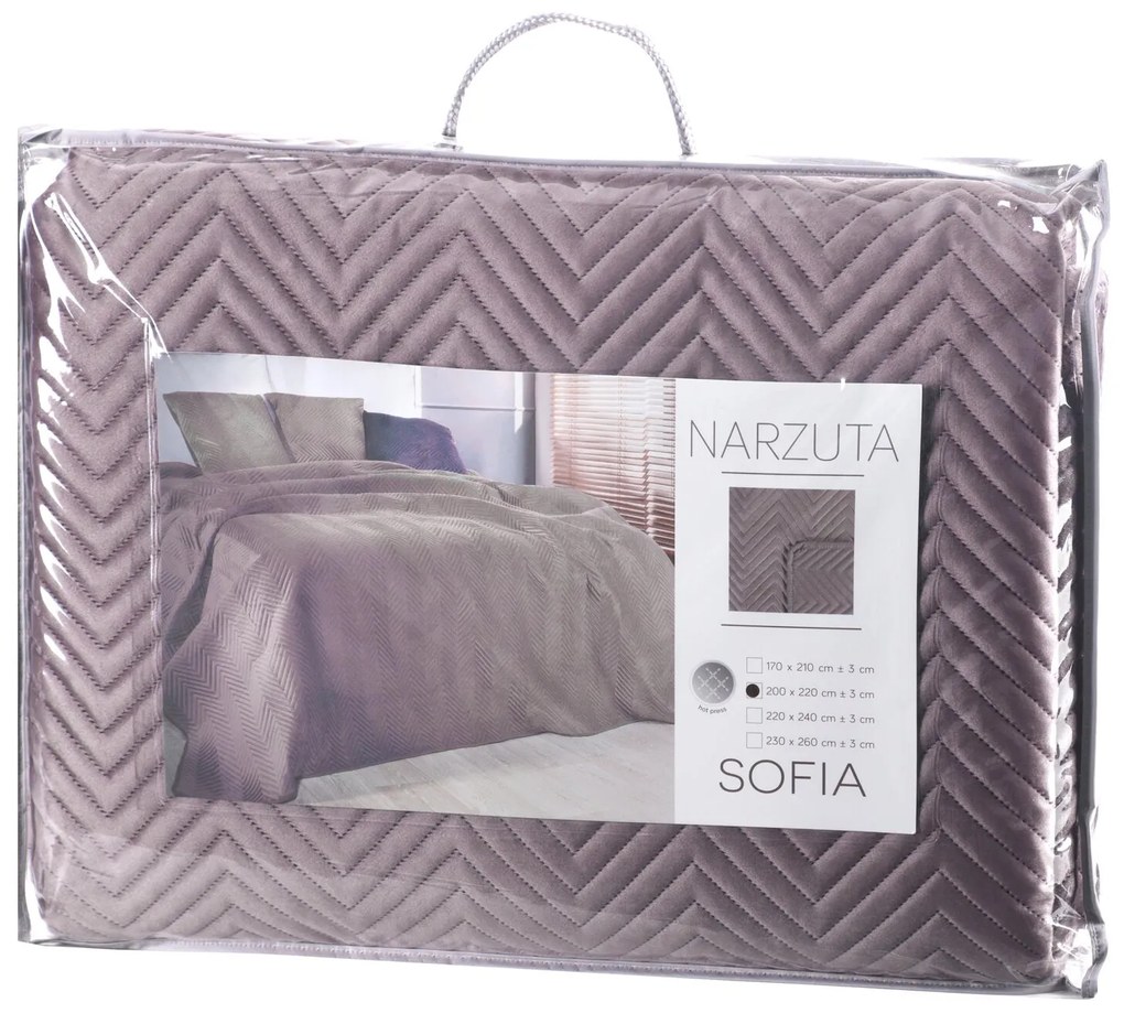 PREHOZ NA POSTEĽ SOFIA 200X220 CM PÚDROVORUŽOVÝ