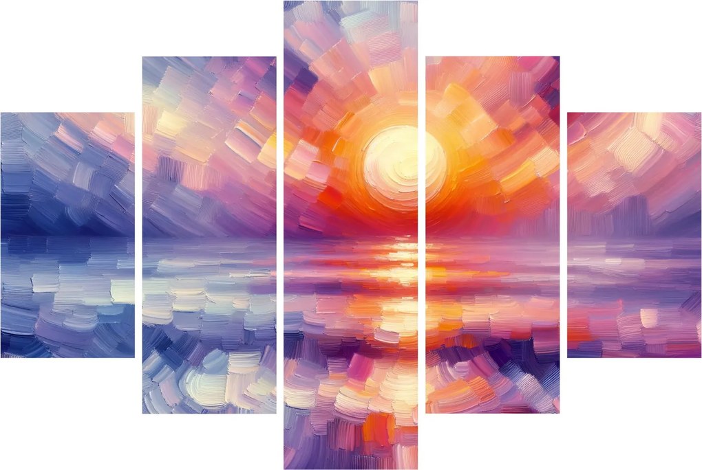 Obraz - Farebný umelecký západ slnka (150x105 cm)