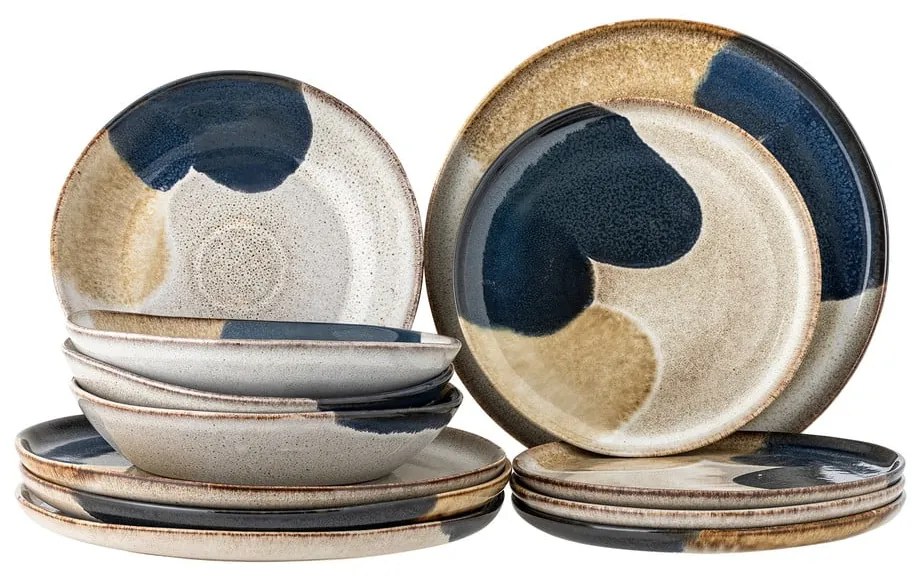 Kameninová jedálenská súprava 12 ks Jules – Bloomingville