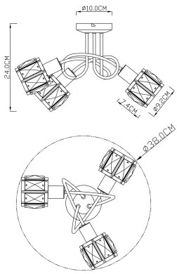 Globo 54357-3 - Prisadený luster INDIANA 3xE14/40W/230V