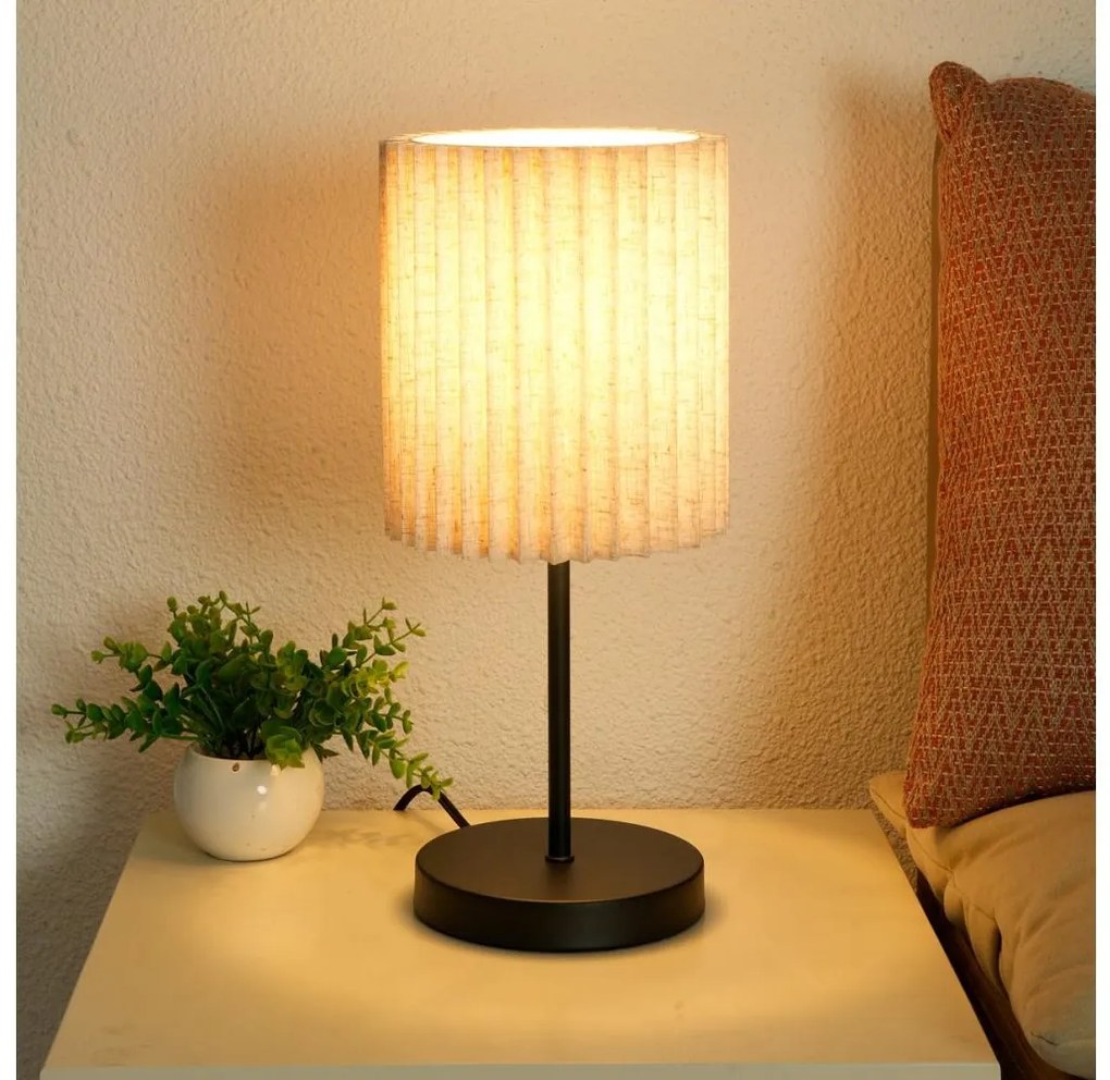 Brilagi - Stolná lampa NORDIC WAVE 1xE27/15W/230V ľan/čierna