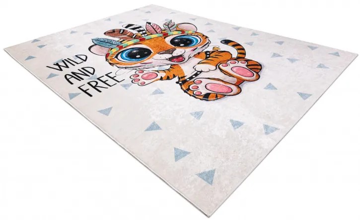 Detský kusový koberec Bambino 1960 Tiger indian white, 160x220, viacfarebná, detská izba, Dywany Łuszczów