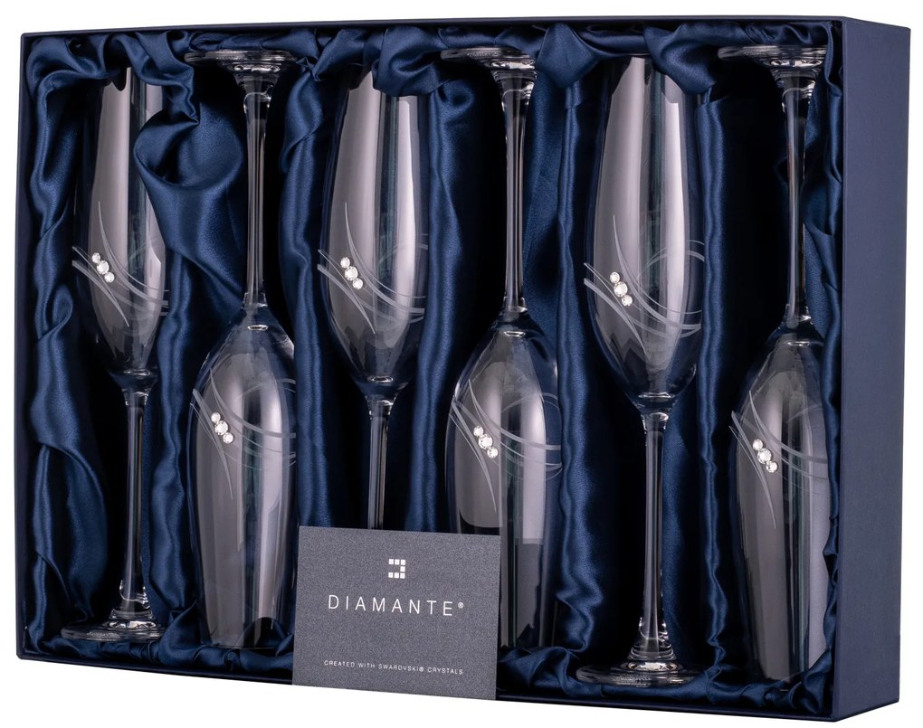 Diamante poháre na šampanské Atlantis s kryštálmi Swarovski 260 ml 6KS