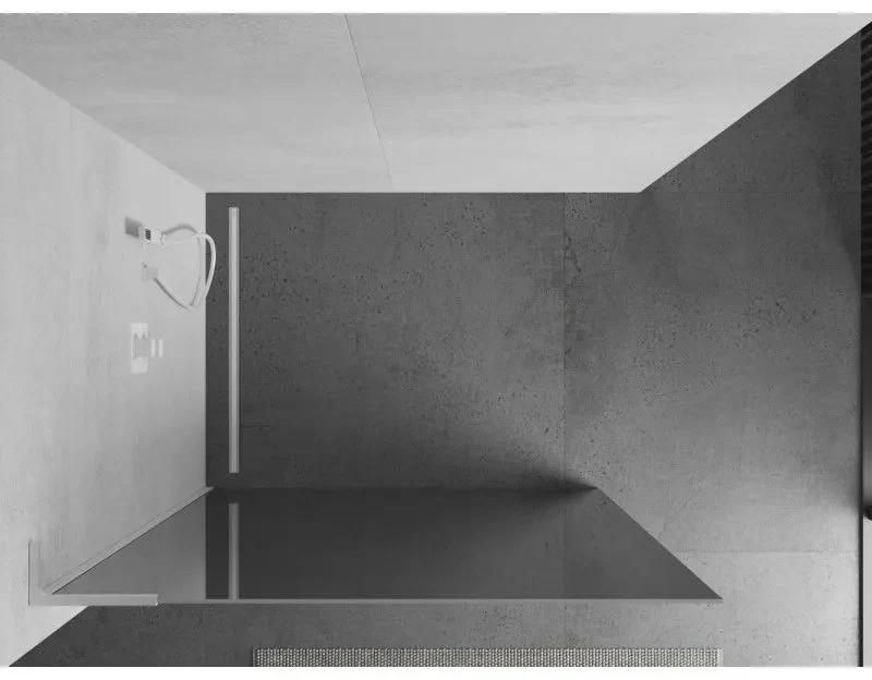 Mexen Kioto L, sprchová zástena Walk-In 90 x 200 cm, 8mm sklo vzor zrkadlo, biely profil, 800-090-103-20-50