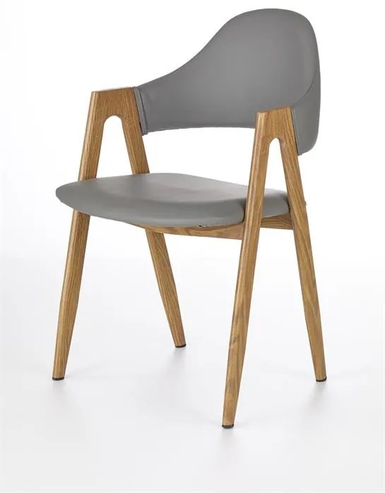 Sivá stolička K247 z lakovanej ocele
