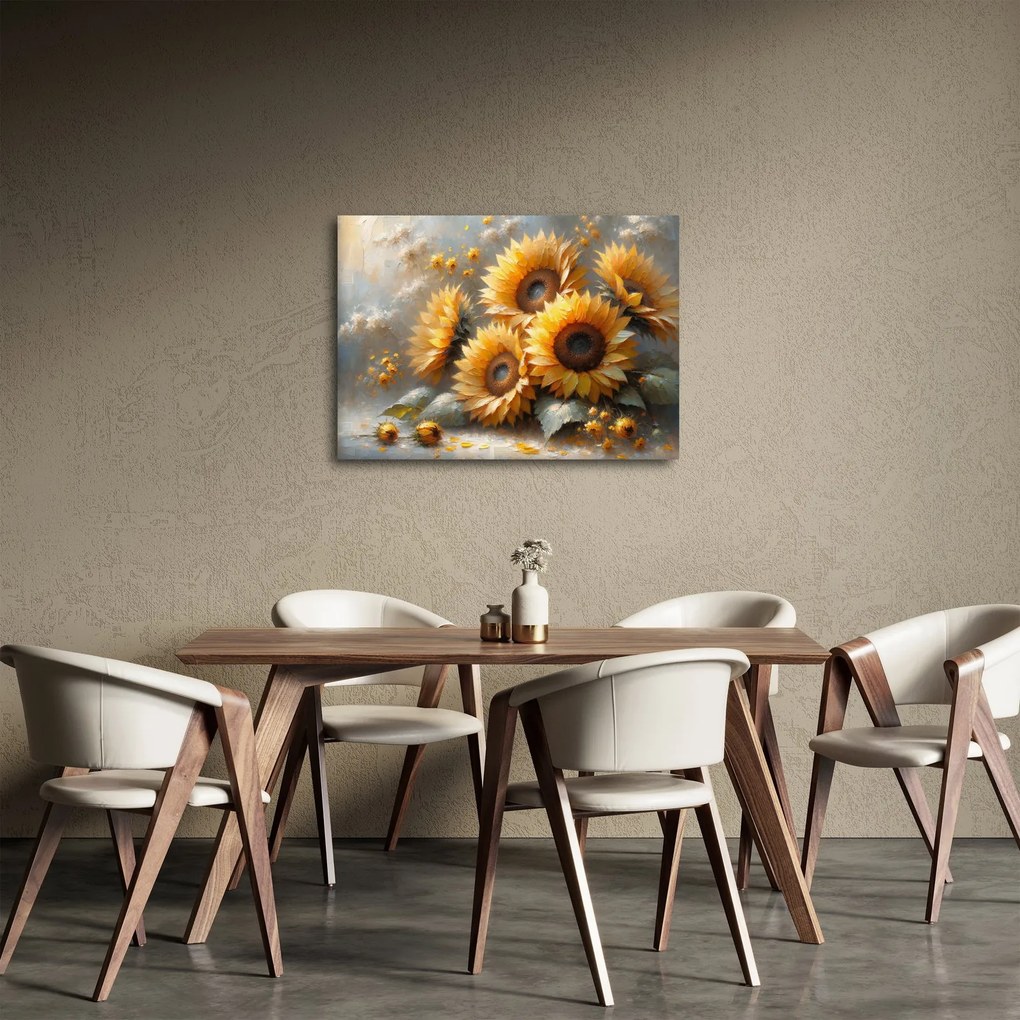 Obraz - Maľba slnečníc (70x50 cm)