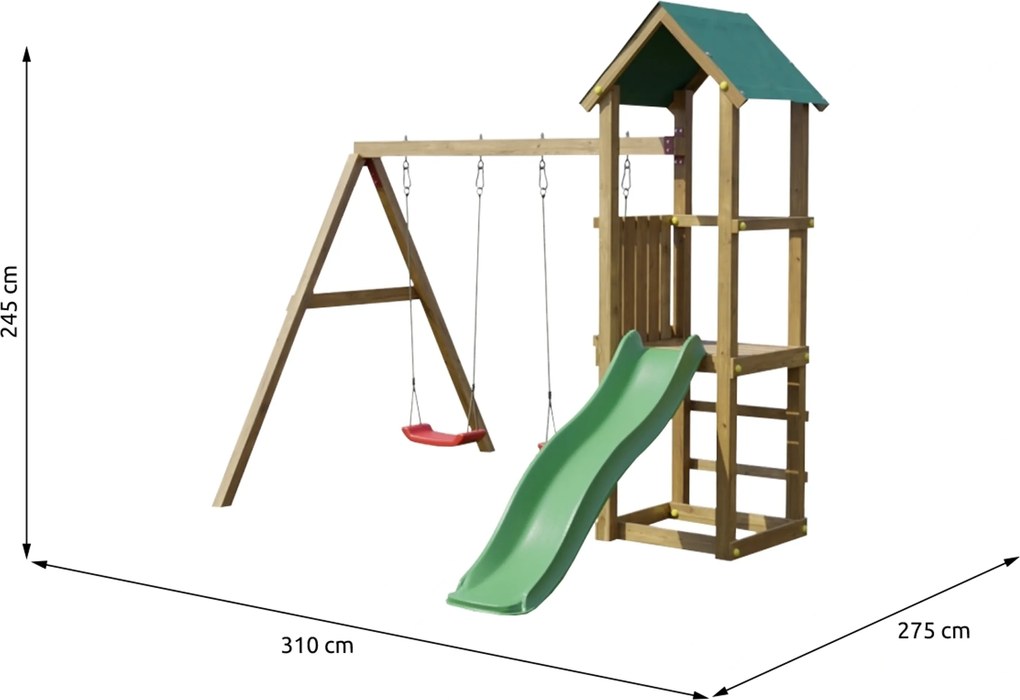 Marimex | Detské ihrisko Marimex Play Basic 008 + zelená šmykľavka | 11640470