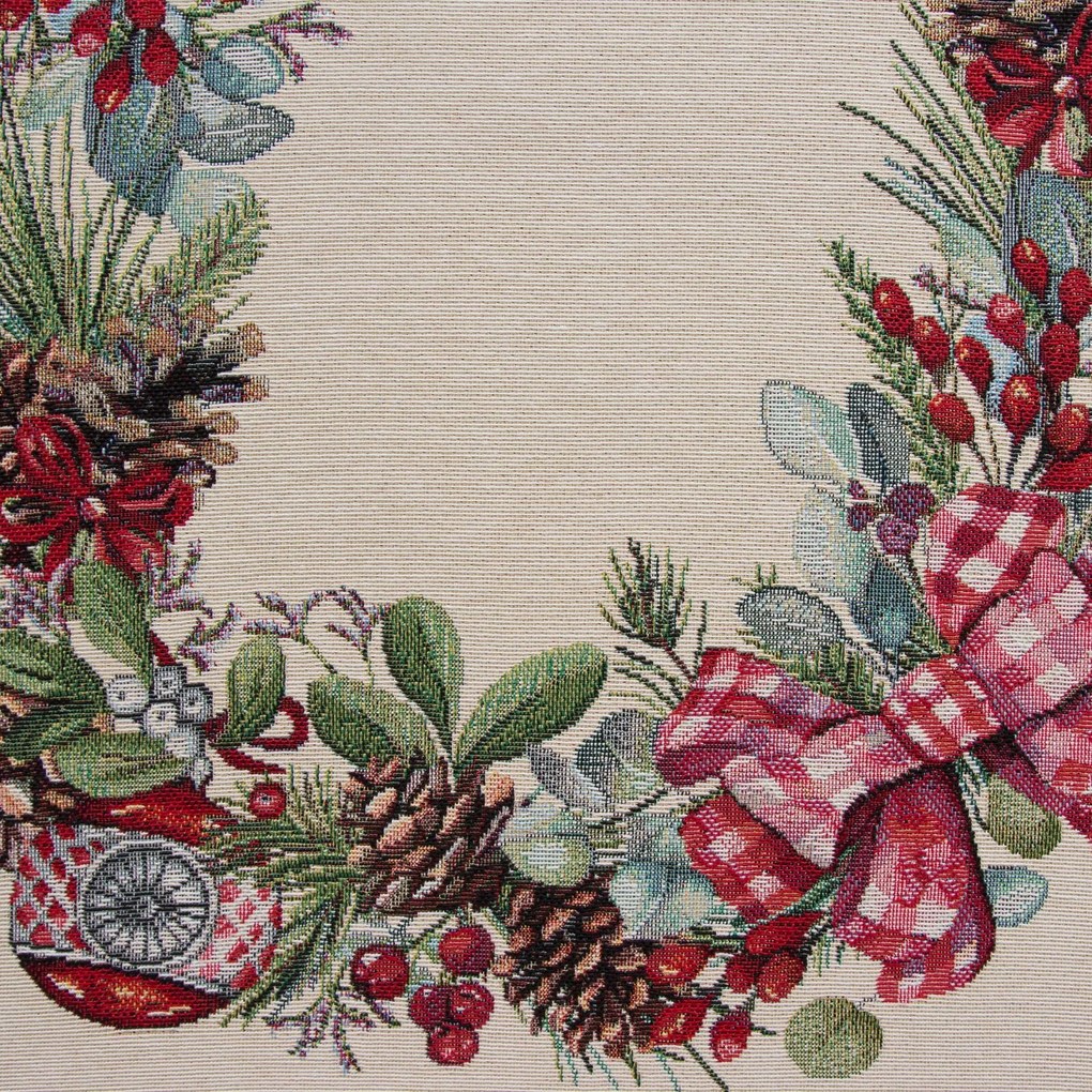 EUROFIRANY VIANOČNÝ GOBELÍNOVÝ BEHÚŇ NA STÔL GARLAND 40X100 CM VZOROVANÝ