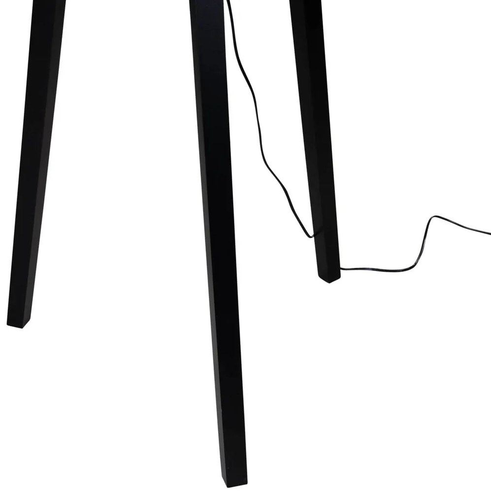 Stojacia lampa čierna s tienidlom z hnedej zamatovej látky 50 cm - Puros