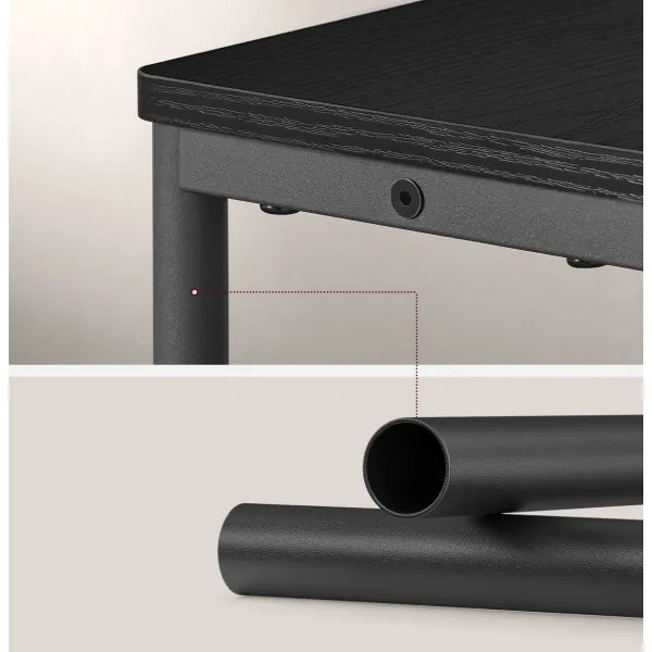 Odkladací stolík ROD s vstavanou zásuvkou a USB portami, čierny