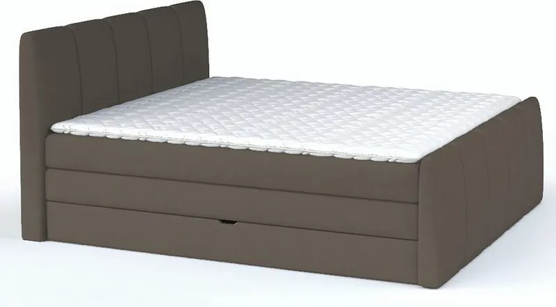 Posteľ boxspring Fresco 180x200 cm, svetlo hnedá látka