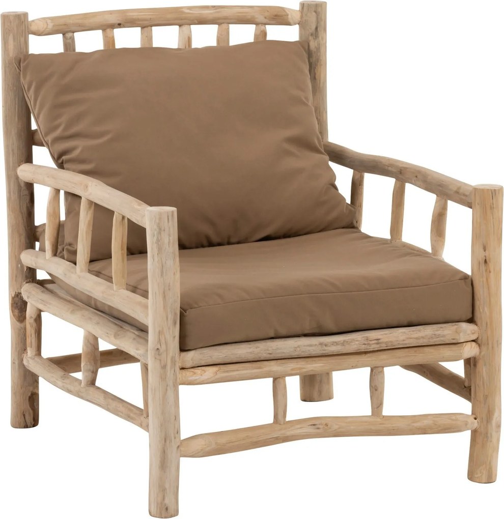 Drevené kreslo Teak - 75 * 90 * 90 cm