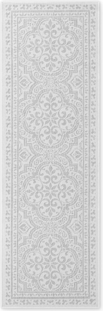 NORTHRUGS, AKCIA: 80x250 cm Behúň Duet Rosel 106251 White/Gray - na von aj na doma, šedá, chodba / predsieň