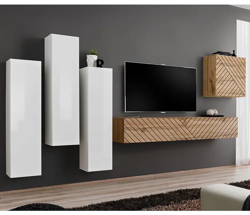 Obývacia Stena Switch III Line Biela/Wotan