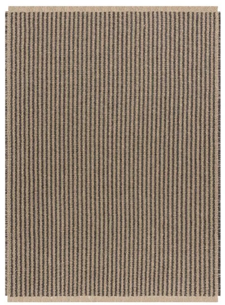 Koberec JUTE 3650 so strapcami čierny / béžový