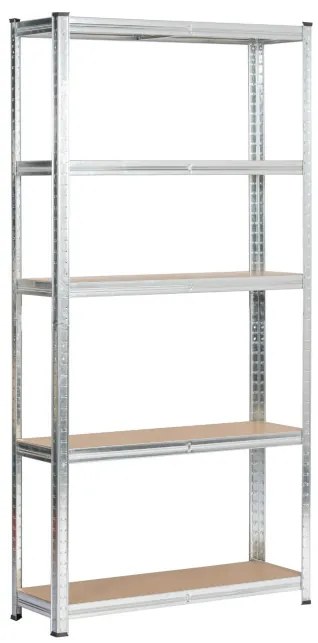 Kovový regál 90x30x180 cm strieborný