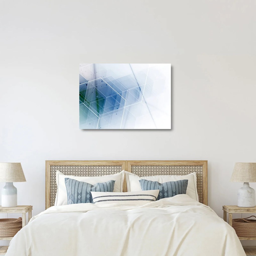 Sklenený obraz - Geometrické útvary (70x50 cm)