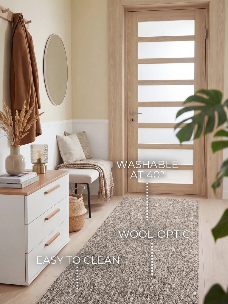 DOPREDAJ: 80x240 cm Běhoun Wolly Ultra 106229 Taupe z kolekce Elle, 80x240, hnedá, obývacia izba, ELLE Decoration