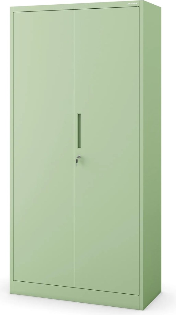 Uzamykateľná úložná skriňa DAWID, 900 x 1850 x 450 mm, Fresh Style: pastelovo zelená