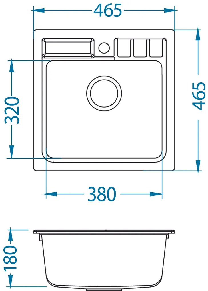 ALVEUS CZ NIAGARA 20 G-55 béžová (465x465mm)+ jednoduchý sifon