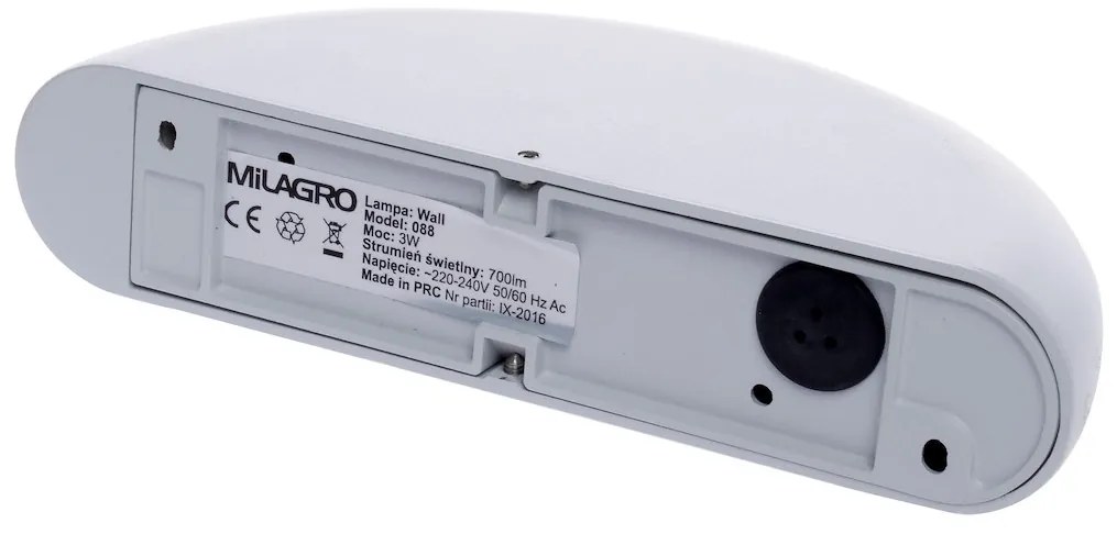 EUlight Exteriérové nástenné LED svietidlo Wall, 1x LED 3w, biela