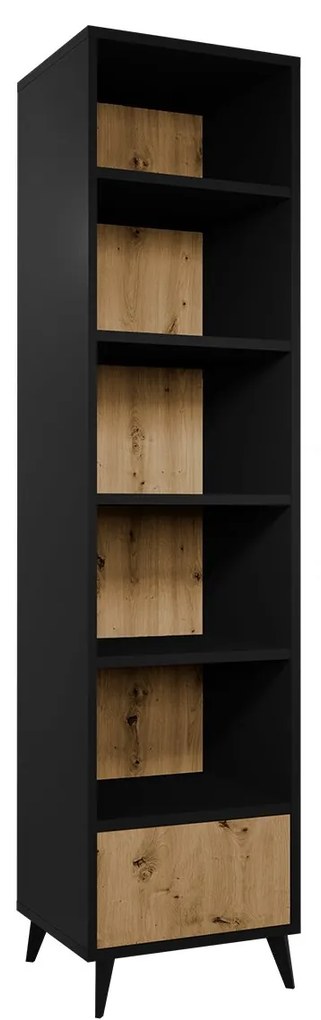 Regál Oksawi 1SZ, Farby: čierna / dub artisan