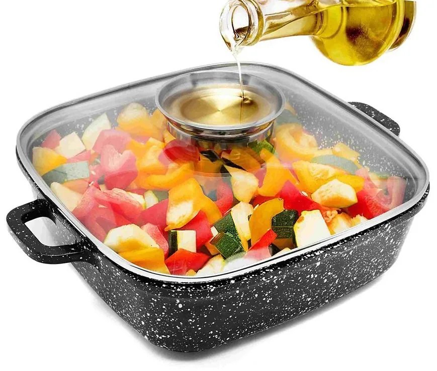 Keramický hrniec štvorcový kingstone 24x24x7,5  3.3l.z/p