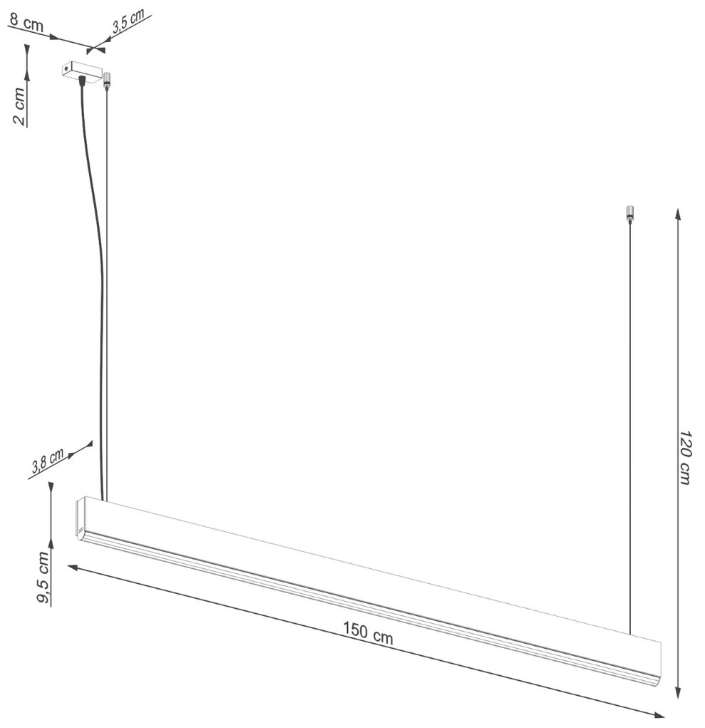 Závesné LED svietidlo Lykke 150, 1x LED 36w, 3000k, drevo