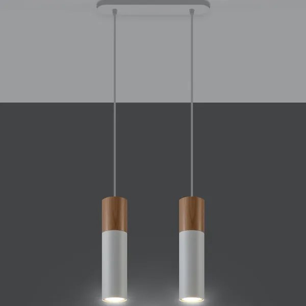 Sollux SL.0629 - Luster na lanku PABLO 2xGU10/40W/230V biela