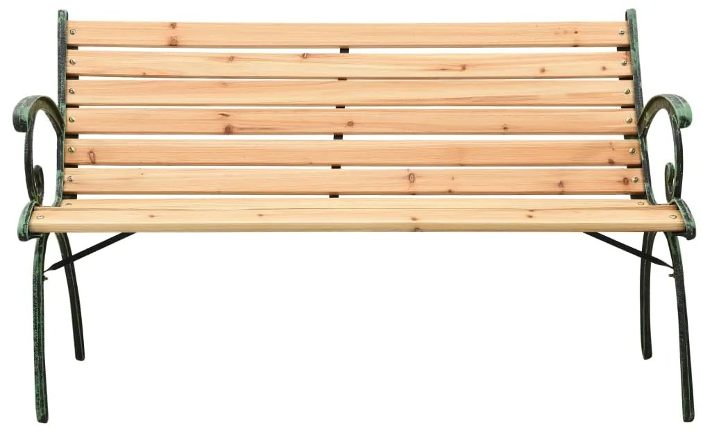 vidaXL Záhradná lavica 116 cm liatina a masívna jedľa
