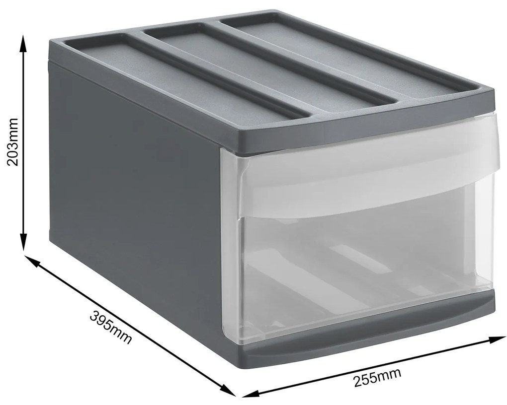 M - Zásuvka, úložný box výsuvný, antracitová, Rotho SYSTEMIX