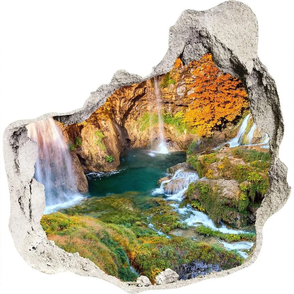 Fototapeta diera na stenu 3D Vodopád na jeseň nd-p-118861565