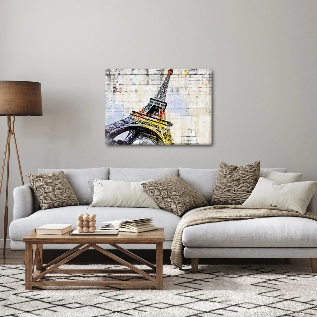 Obraz - Digitálne umenie Eiffelovej veže (70x50 cm)