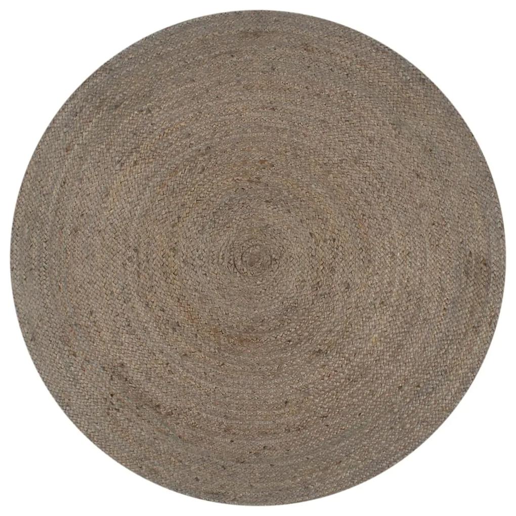 vidaXL Ručne vyrobený koberec sivý 90 cm jutový okrúhly