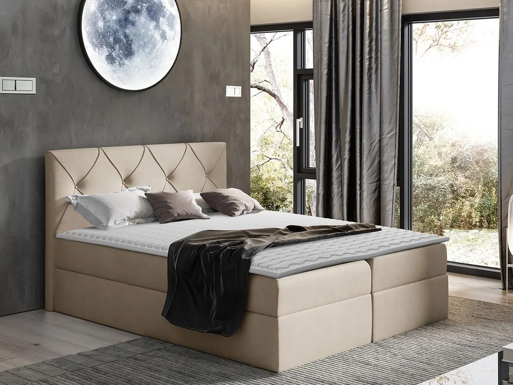 Kontinentálna posteľ Blanche, Rozmer postele: 200x200, Dostupné poťahy: Zetta 304