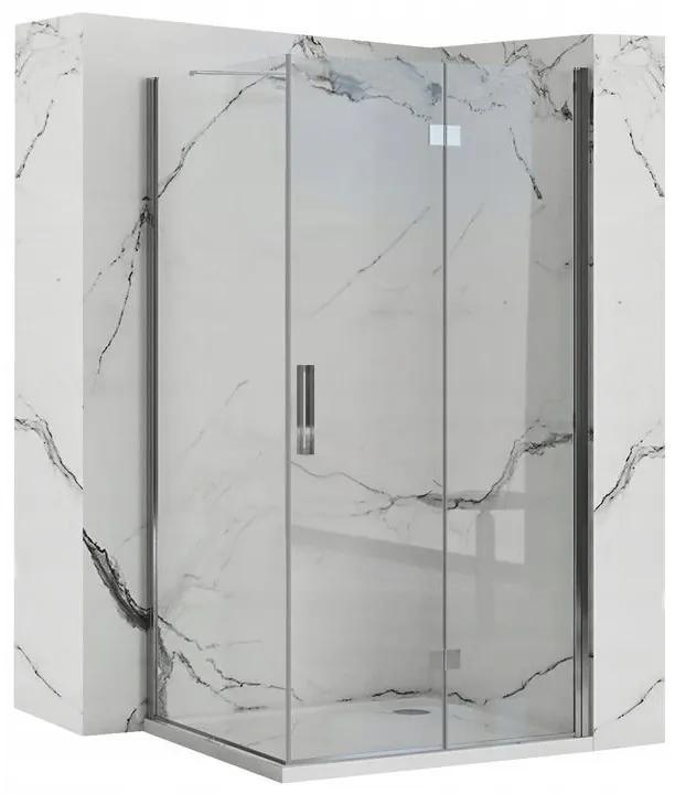 Rea Molier, sprchová kabína 90(dvere) x 80(stena) x 190 cm, 6mm číre sklo, chrómový profil, KPL-K1539